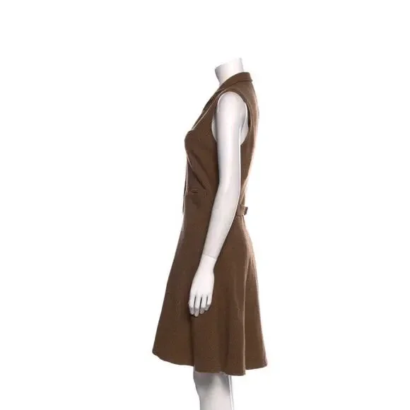 Ralph Lauren Blue Label Vintage Sleeveless Wool Mini Dress 8 Academia Tweed  2007